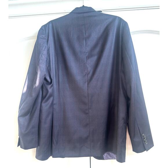 Ted Baker London Endurance 42R Wool Charcoal Gray w/ Purple Plaid Design Blazer - Picture 10 of 11